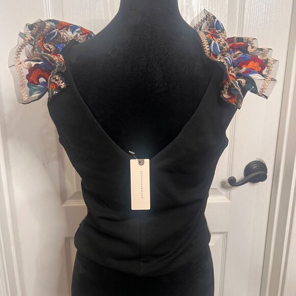 Anthropologie Peachypeach Embroidered Floral Ruffle Sleeve Top Size Small NWT‎ - Picture 11 of 11